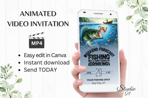 Canva Digital Fishing Invitation
