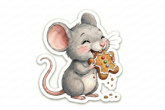Cute Mouse Eating Gingerbread Cookie Sti: A Tiny Joy with Big Creative Potential