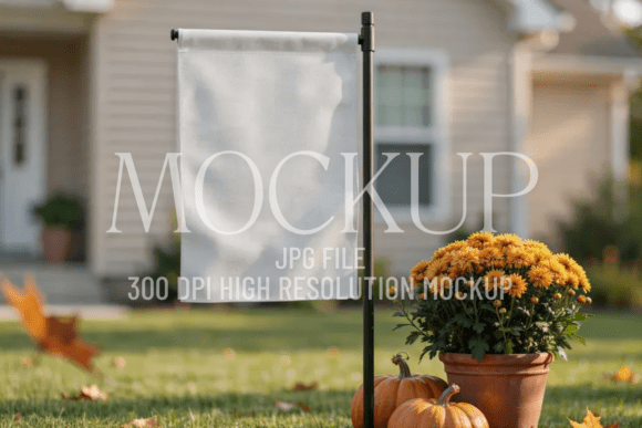 Fall Autumn Garden Flag Mockup