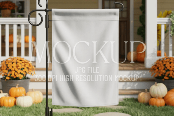 Fall Garden Flag Mockup: Elevate Your Seasonal Designs with Minimalist Polish