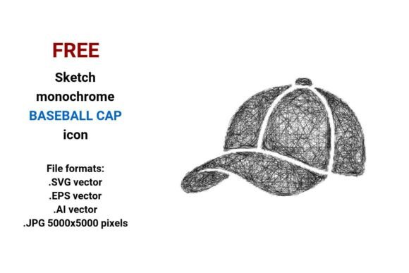 FREE Sketch Baseball Cap Icon: Clean, Scalable & Versatile for Any Project