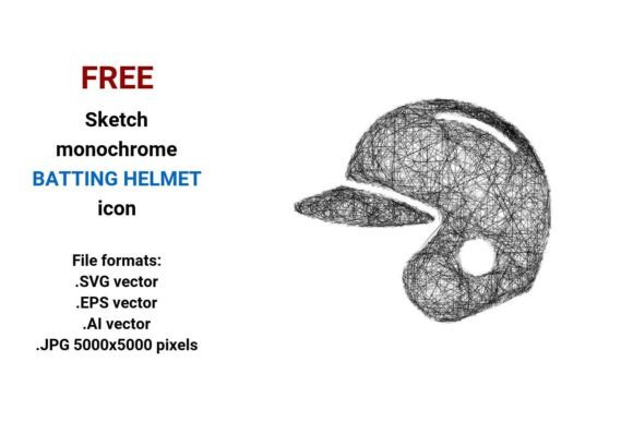 FREE Sketch Batting Helmet Icon