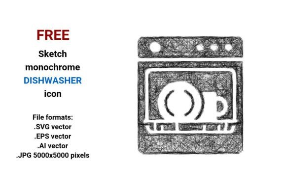 FREE Sketch Dishwasher Icon