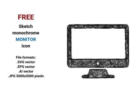 FREE Sketch Monitor Icon for Creative Projects