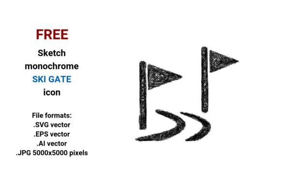 FREE Sketch Ski Gate Icon