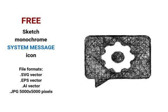 FREE Sketch System Message Icon: A Versatile, Scalable Asset for Modern Digital Interfaces