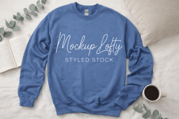 Gildan 18000 Indigo Sweatshirt Mockup