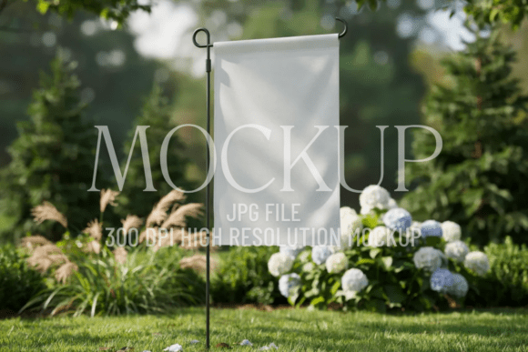 Hanging Yard Flag Mockup