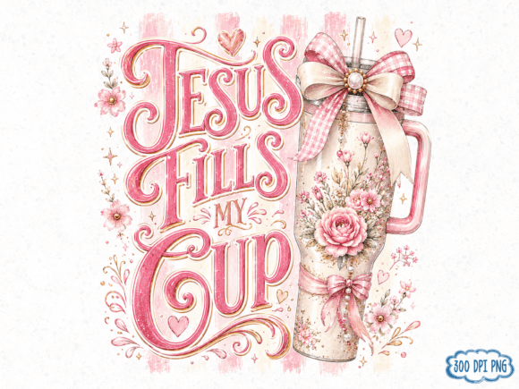 Jesus Fills My Cup PNG Christian Coque