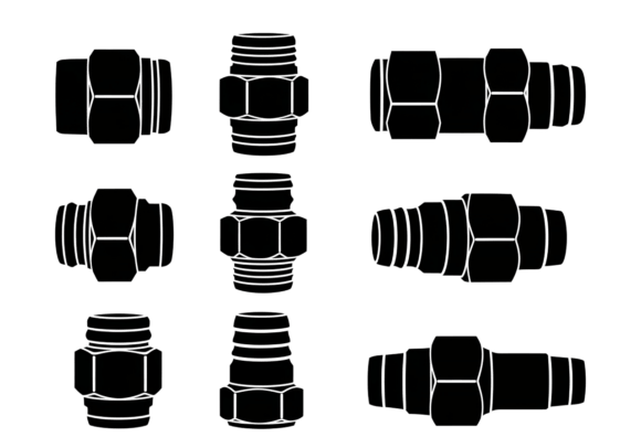 Plumbing Fittings Vector Icons Pack: A Versatile Digital Design Resource for Crafters and Creators