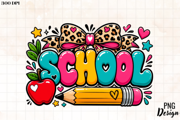 School PNG Sublimation Design