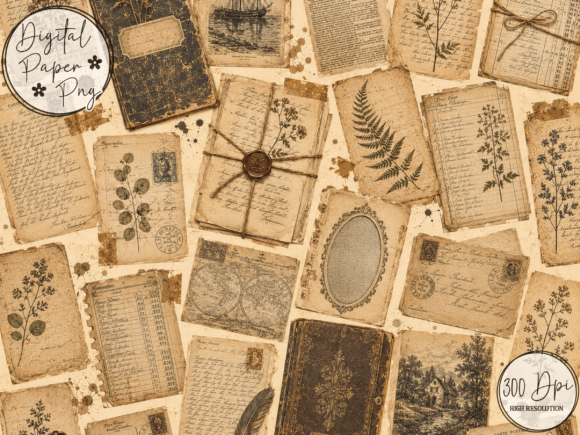 Vintage Ephemera Junk Journal Kit Pattern